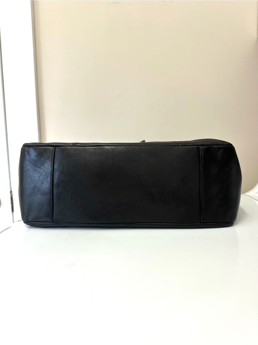 Coach East West Black Leather Shoulder Tote Bag